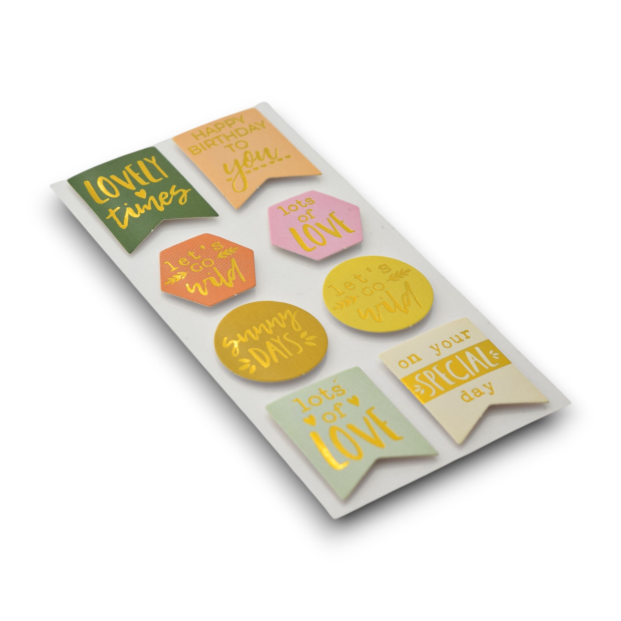 Tropical Escapes - Gold Foiled Sentiments Stick On